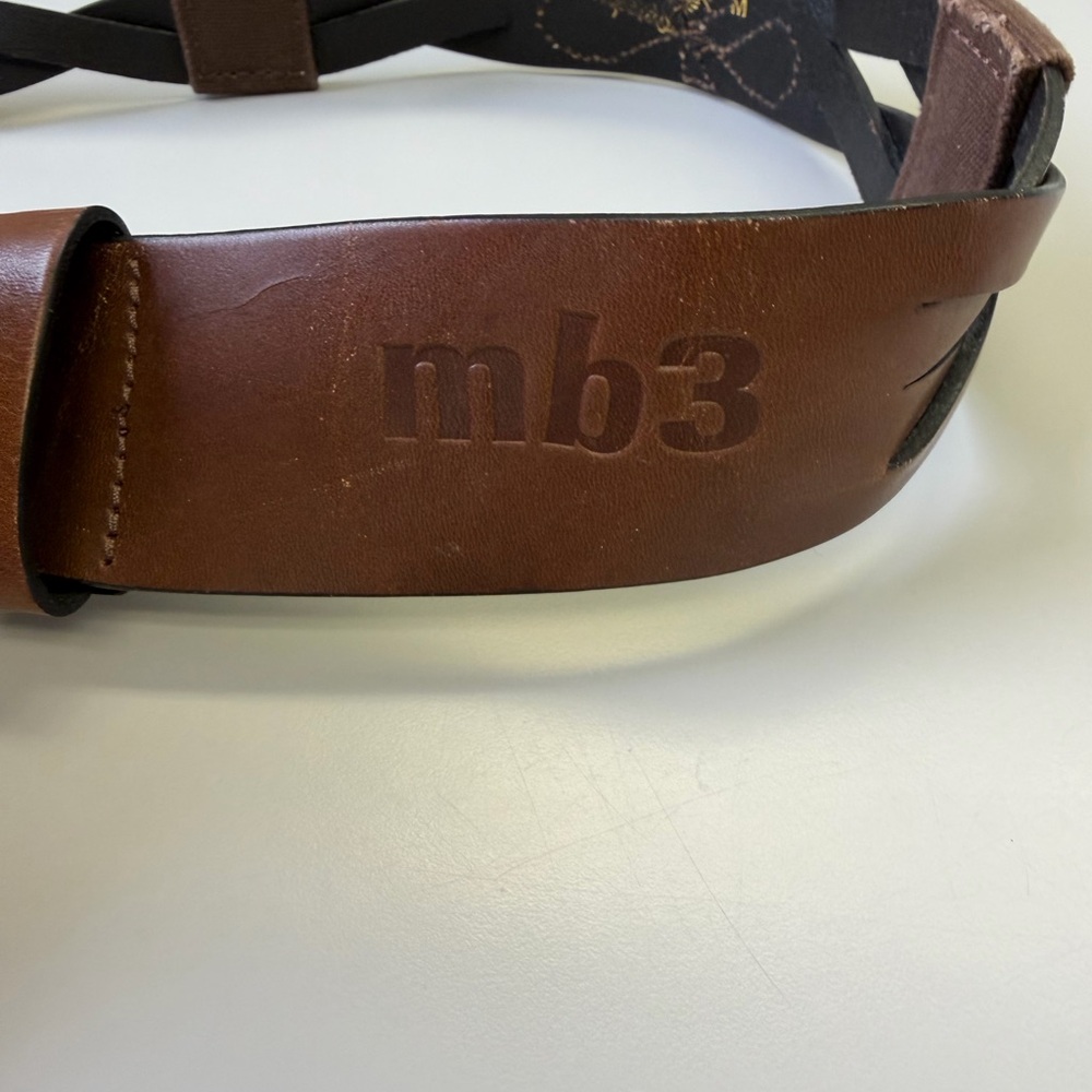 MB3 Vintage Boho Leather Belt with Pink Rhinestone Flowers - Size M - Picture 3 of 8